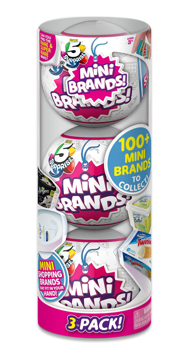 Mini Brands NEW Mystery Capsule Collectible Toy (3 Pack) by ZURU